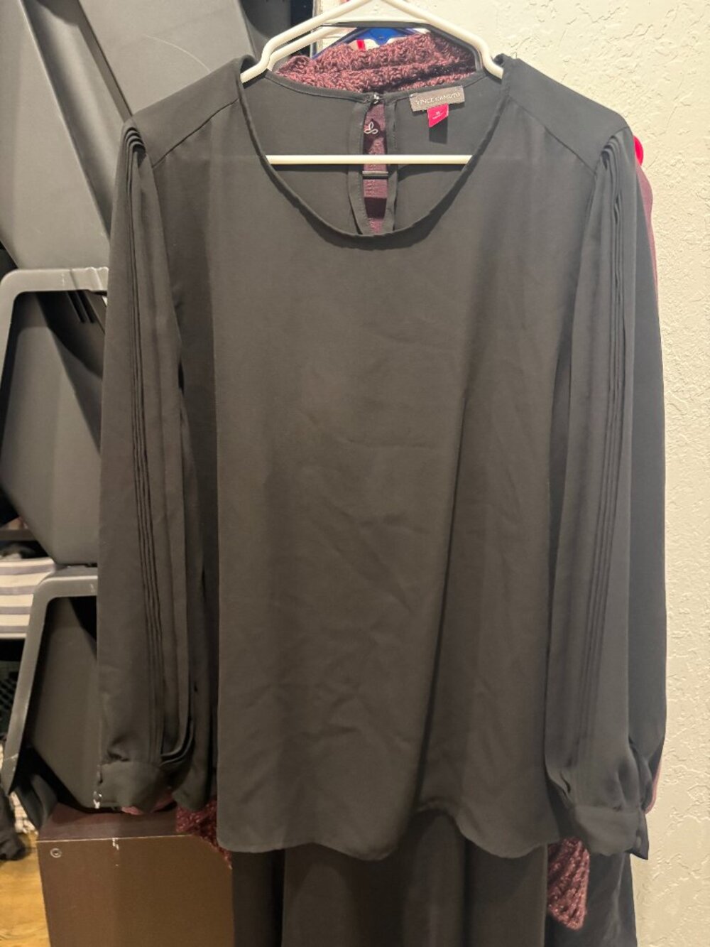 Vince Camuto Blouse, Black, long sleeve, xl